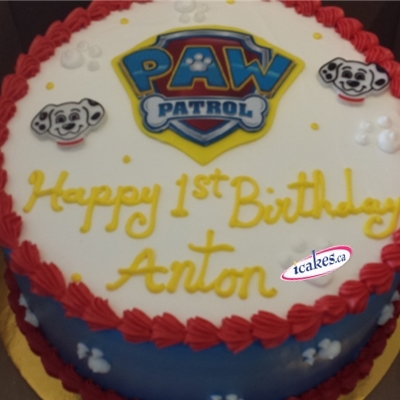 Paw Patrol, Photo, Buttercream Birthday Cake For Kids/Boy/Girl