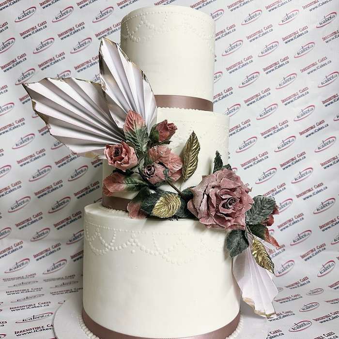 Modern tall skinny wedding cake