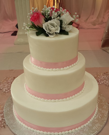 Simply Fondant Cheap Silk Roses Wedding Cake