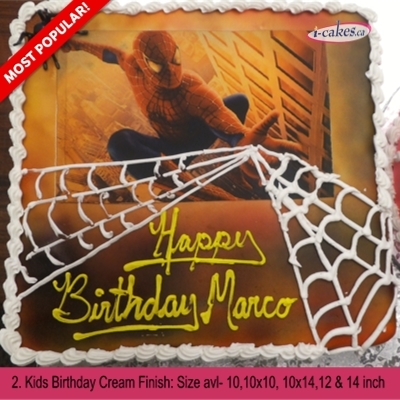 Spiderman Theme Kids Boy Birthday Slab Buttercream Cake