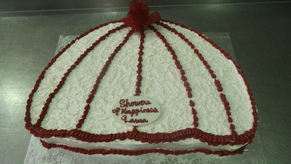 Umbrella Buttercream Bridal Shower Cake
