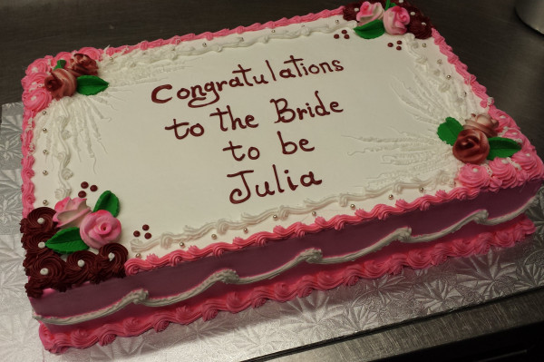 Buttercream Pink Roses Bridal Shower Cake For Woman/Man
