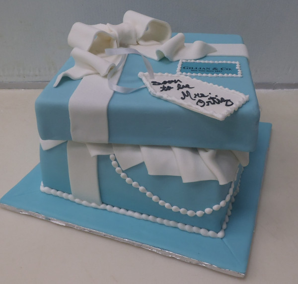 Tiffany Gift Box Fondant Bridal Shower Cake