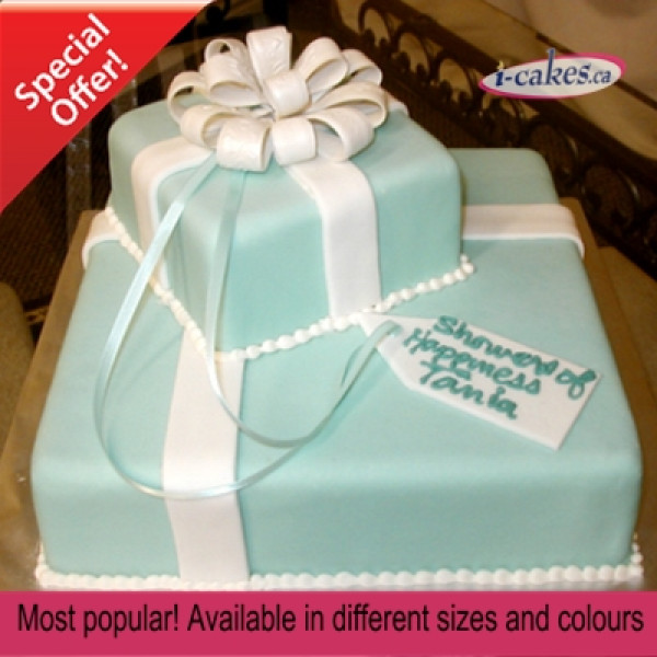 Tiffany Box 2 Tier Fondant Bridal Shower Cake