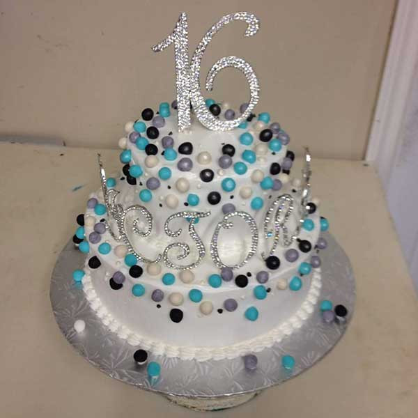 Special Beads 2 Tier Sweet Sixteen Cake