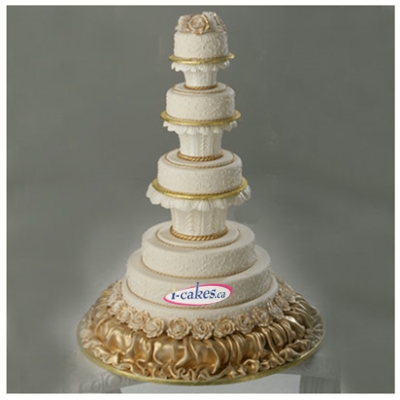 Cleopatra, 7 Tier, Edible Flowers, Big Exclusive Fondant Wedding Cake