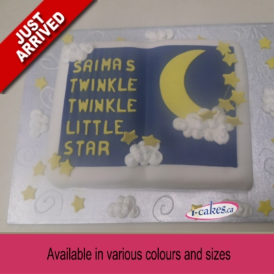 Twinkle Twinkle Little Star Slab Fondant Baby Shower Cake