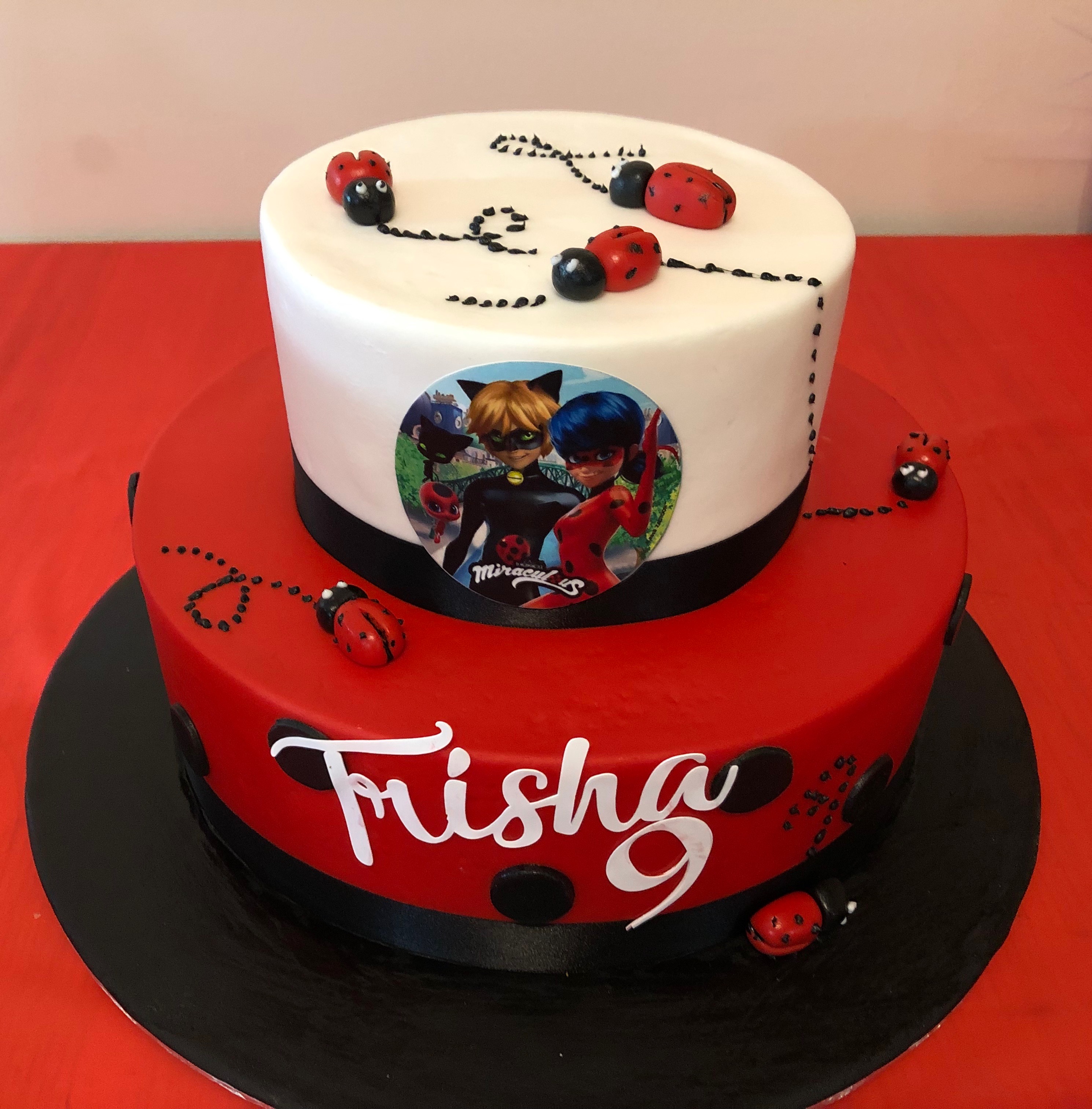 Miraculous Ladybug Trisha Silhouette Kids Girl Birthday Cake