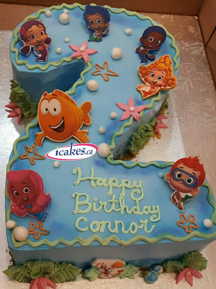Special Numbers 1-9 Photo Cake Bubble Guppies Sea Zoo Spiderman Baby Shark Kids Boy / Girl Birthday Cake