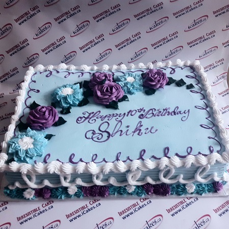 Slab Special Buttercream Flowers Girl, Woman Birthday Cake Toronto