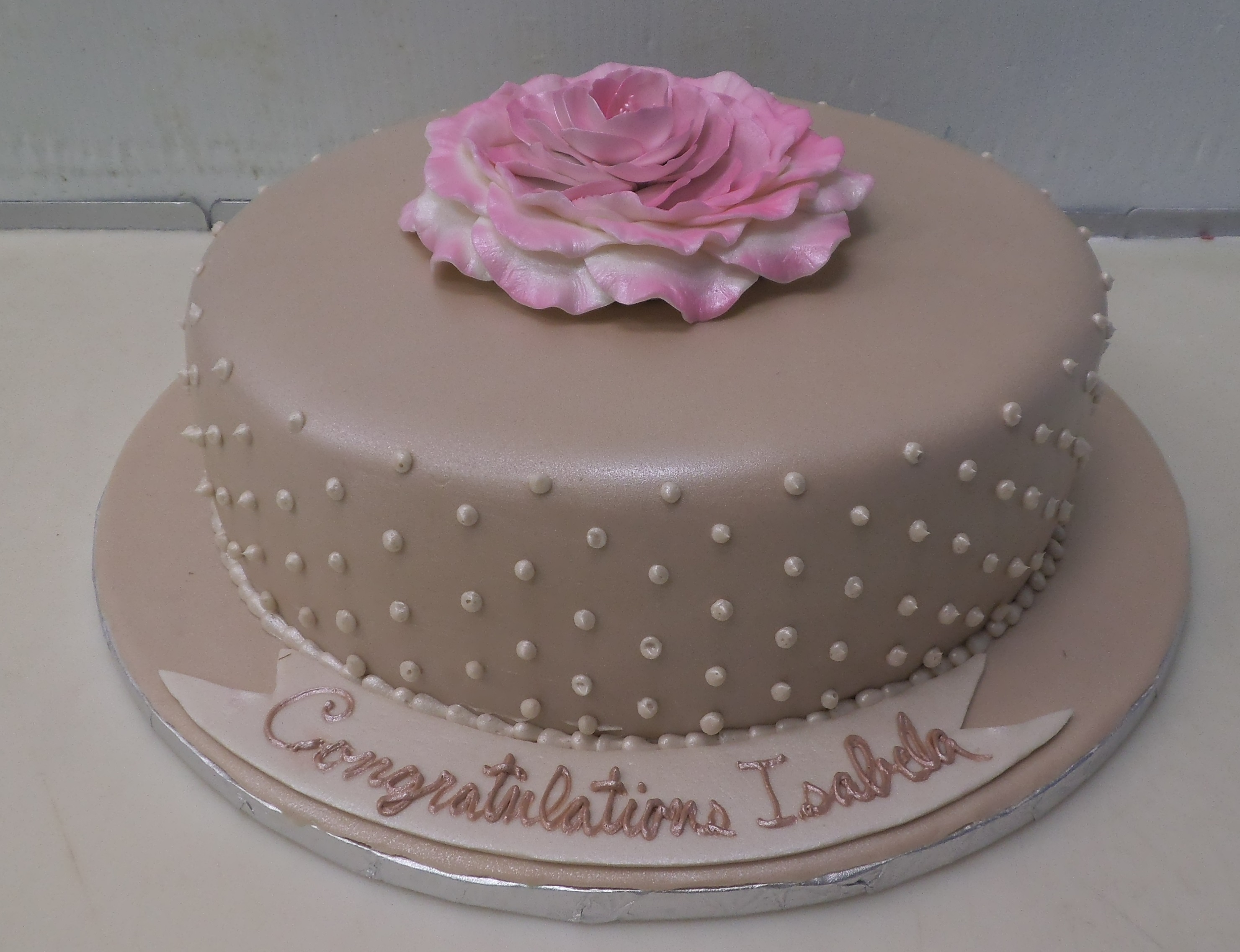 Rose Fondant Bridal Shower Cake