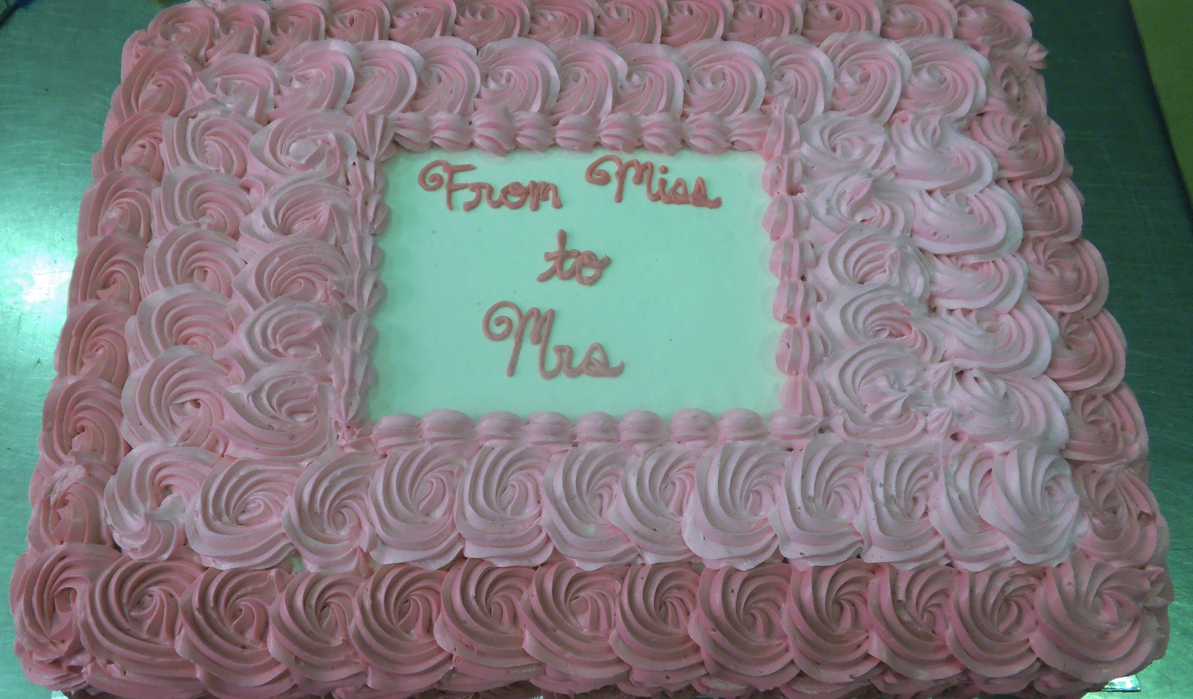 Rosette Slab Engagement Cake