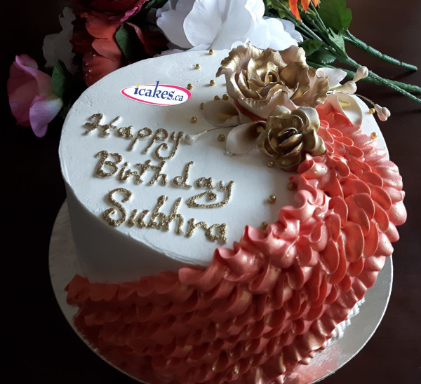 Flower Buttercream Birthday Cake For Woman