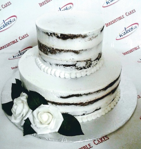 Rustic, Semi Naked, 2 Tier Birthday, Engagement Or Bridal Shower Or Wedding Cake