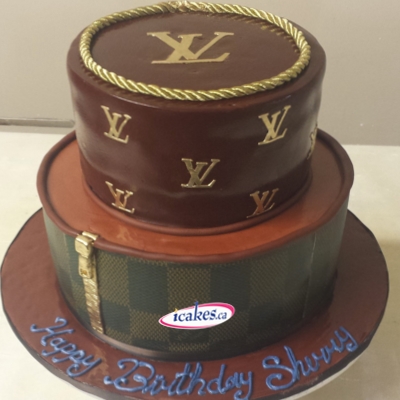 Louis Vuitton Logo, Exclusive 2 Tier Birthday Cake For Woman/Girl