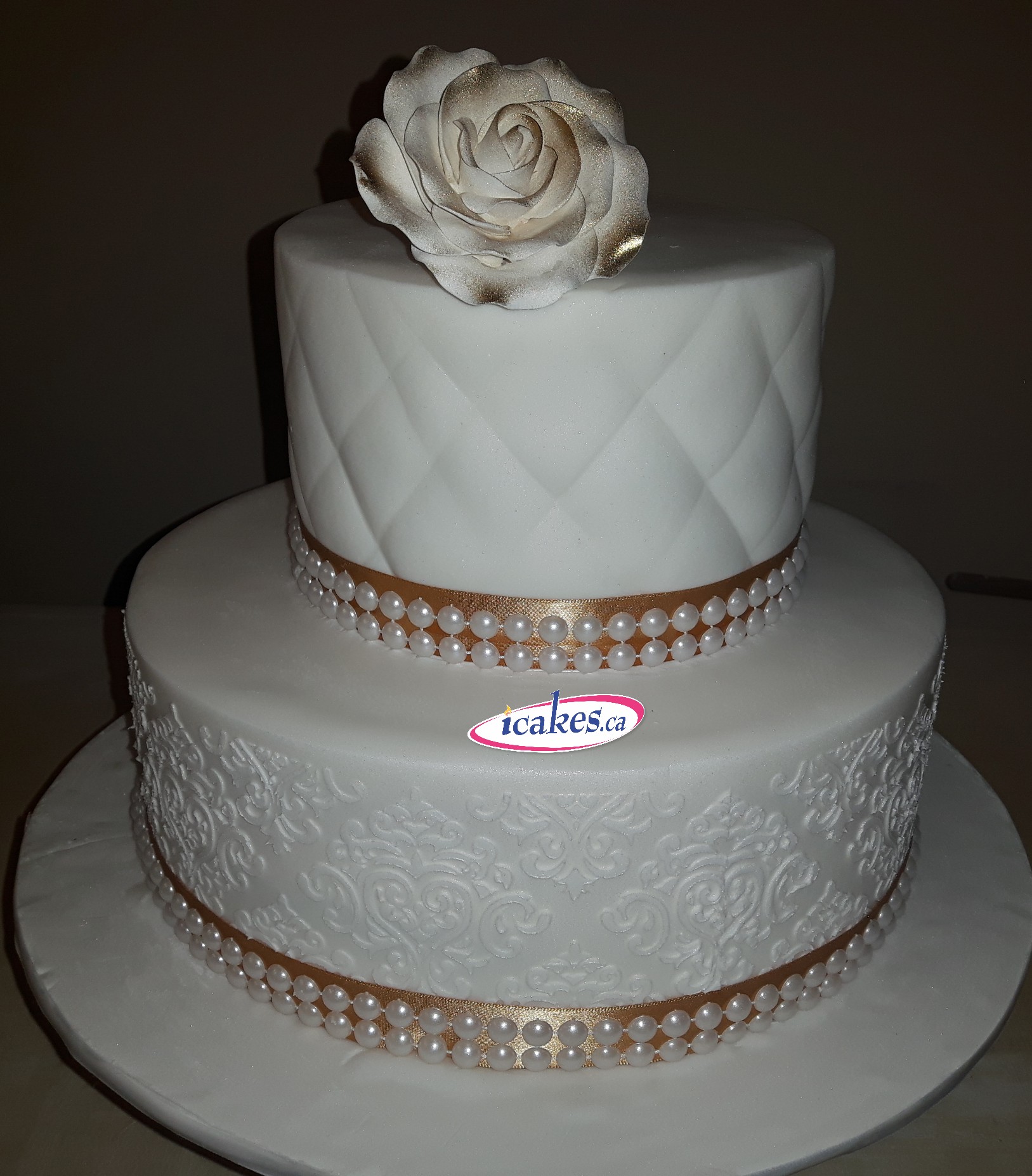 Sweet Heart, Exclusive Stencil, Gum Paste Roses, 2 Tier Cake For Woman