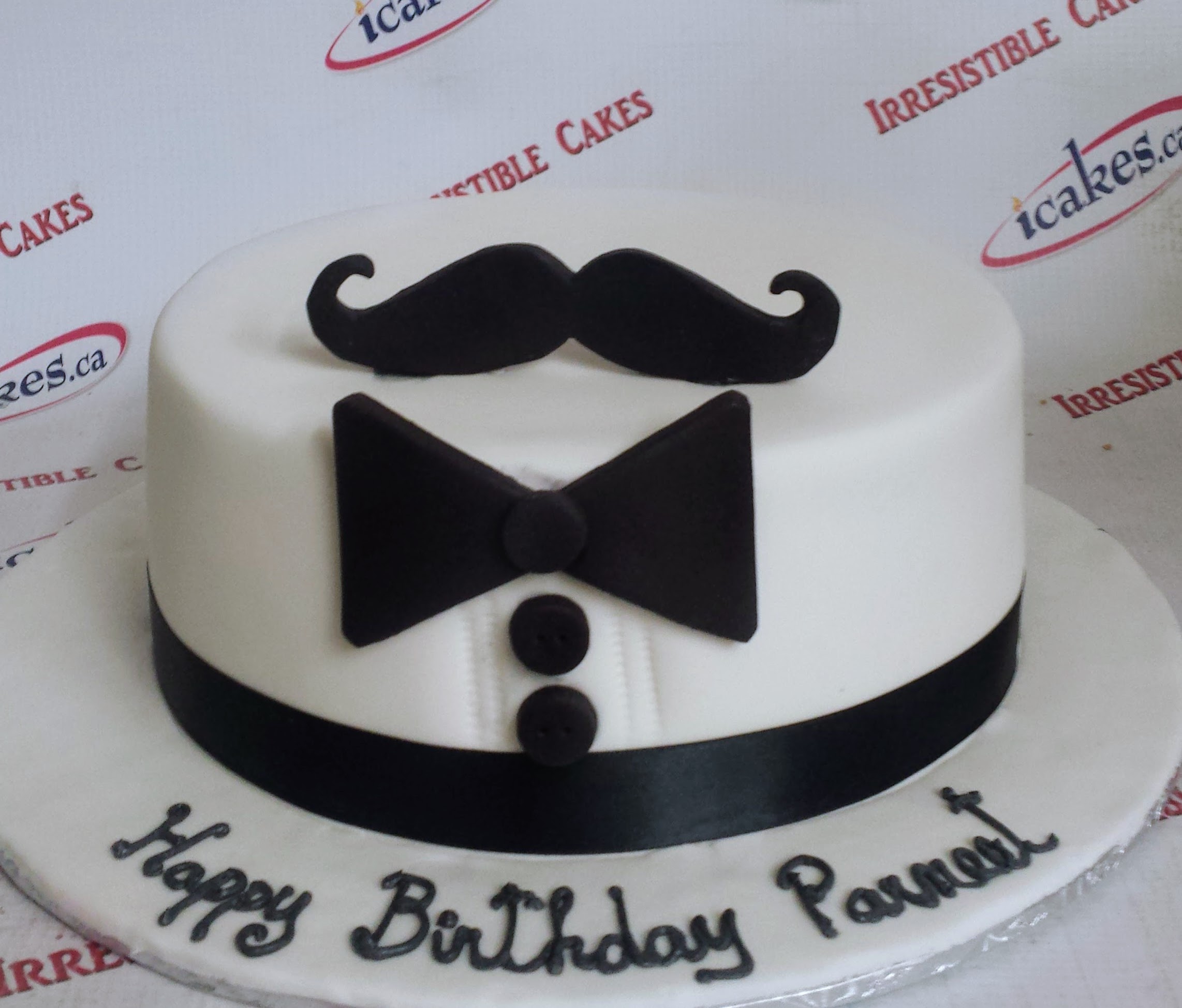 Mustache Fondant Birthday Cake For Man/Boy