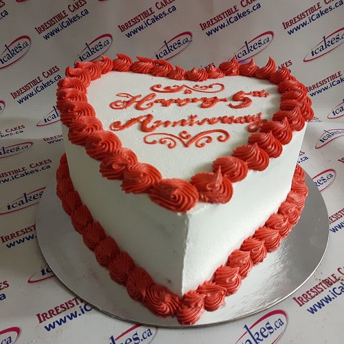 Heart Shape buttercream Anniversary Cakes