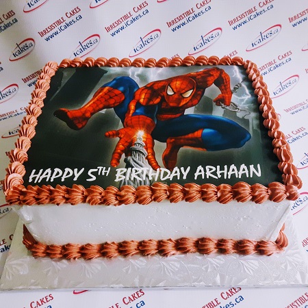 Spiderman full picture buttercream kids birthday cake from Irresistible Cakes