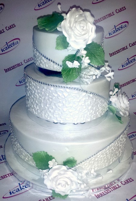 Lina Exclusive Fondant Gum Paste Roses floral Wedding Cake