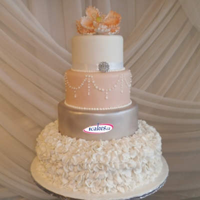 Gorgeous Exclusive Edible Peony Petals Wedding Cake
