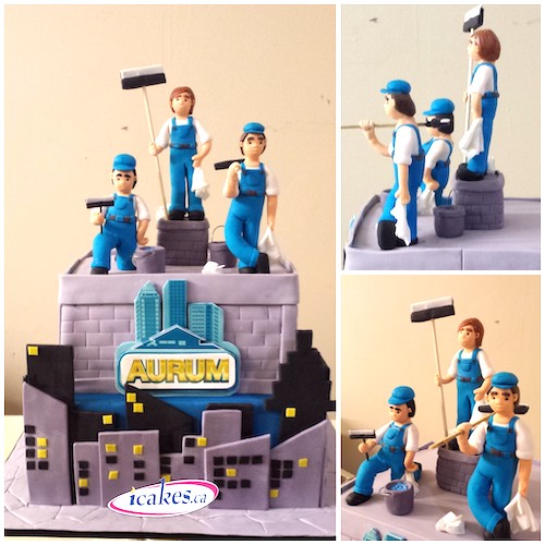 Aurum Window Cleaning Corporate Figurines Fondant Cake