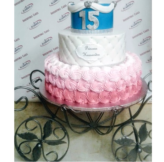 Cinderella 3 Tier Sweet Sixteen Cake