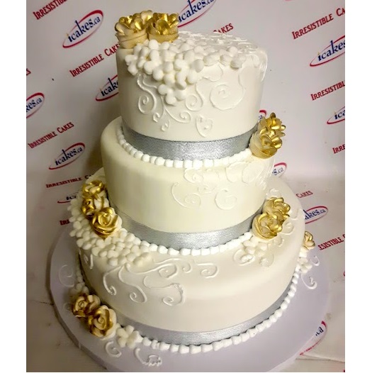 Abba, Sugar Roses, Fondant Wedding Cake