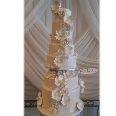 Aphrodite, Edible Gumpaste Flowers, Big Exclusive Fondant Wedding Cake
