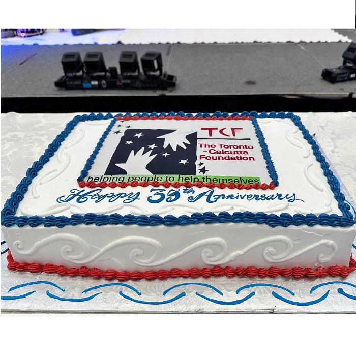 Corporate slab cake TCF edible logo from Irresistible Cakes