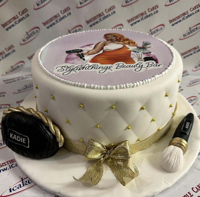 Makeup Fondant Fancy Girl or Woman Birthday Cake from Irresistible Cakes Brampton