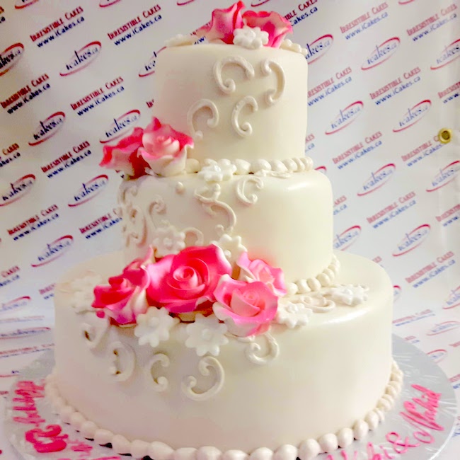 Sugar soft roses fondant small skinny wedding cake