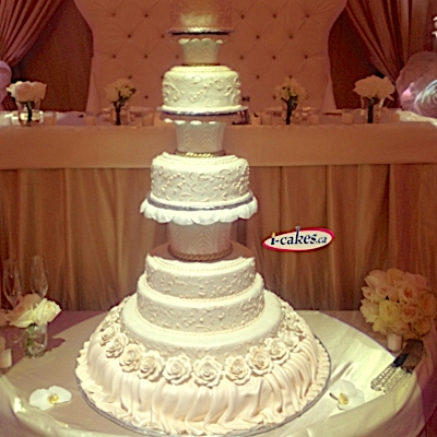 Cleopatra, 7 Tier, Edible Flowers, Big Exclusive Fondant Wedding Cake