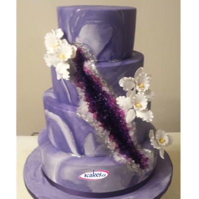Geode Amethyst Cake Marble Turquoise Rock Candy Gold Leaves Fondant Exclusive Wedding Cake From Irresistible Cakes
