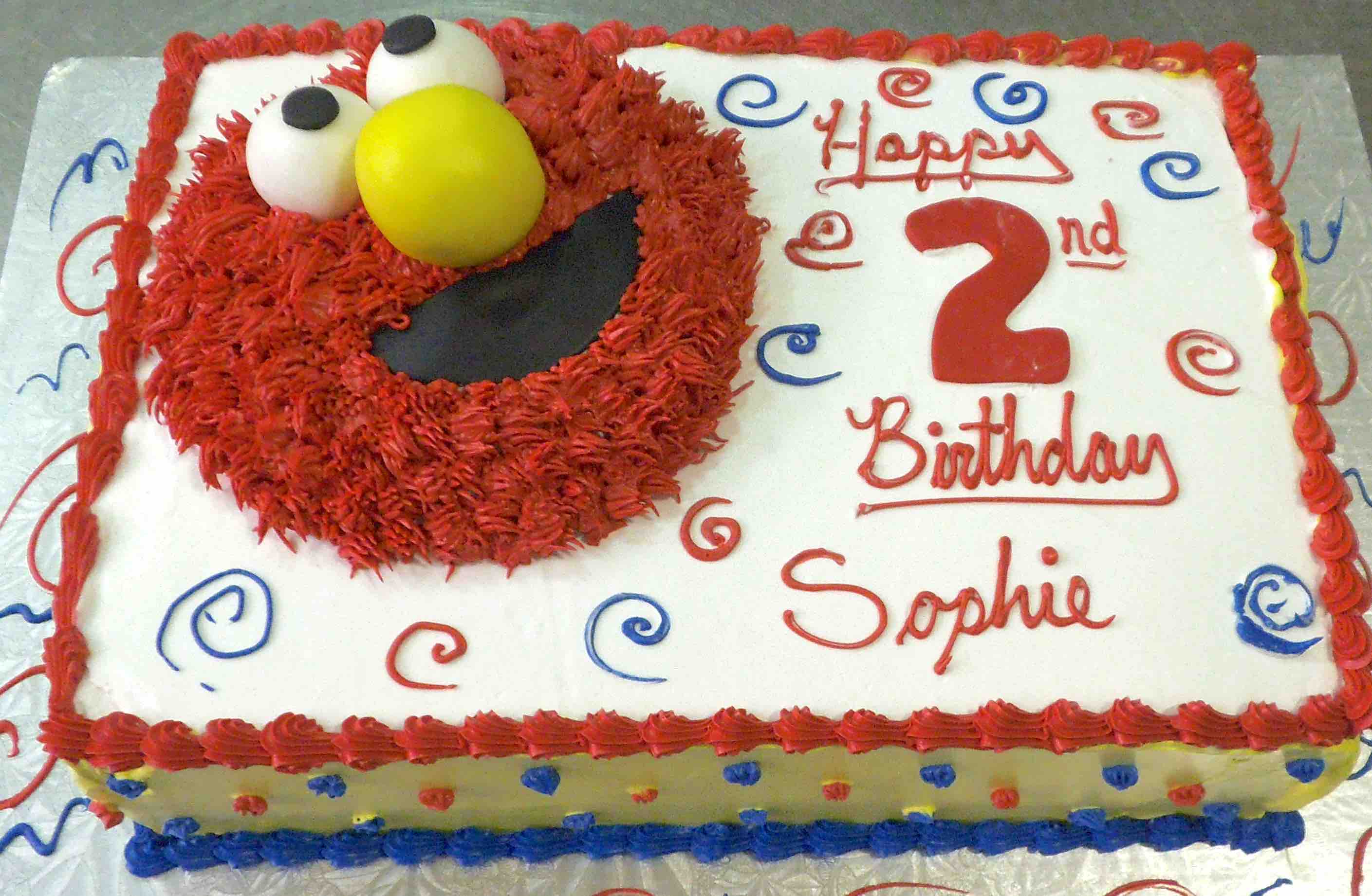 Elmo Theme Buttercream Slab Kids Boy Birthday Cake