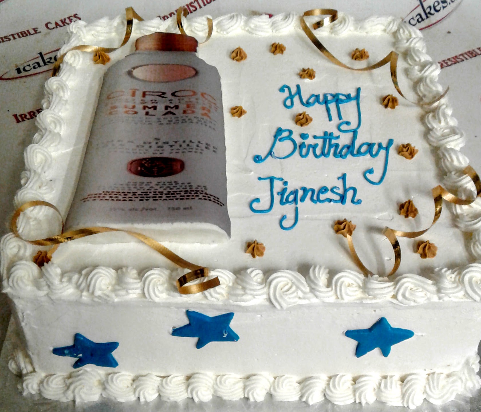 Whisky/Wine/Jack Daniels Bottle Buttercream Birthday Cake For Man