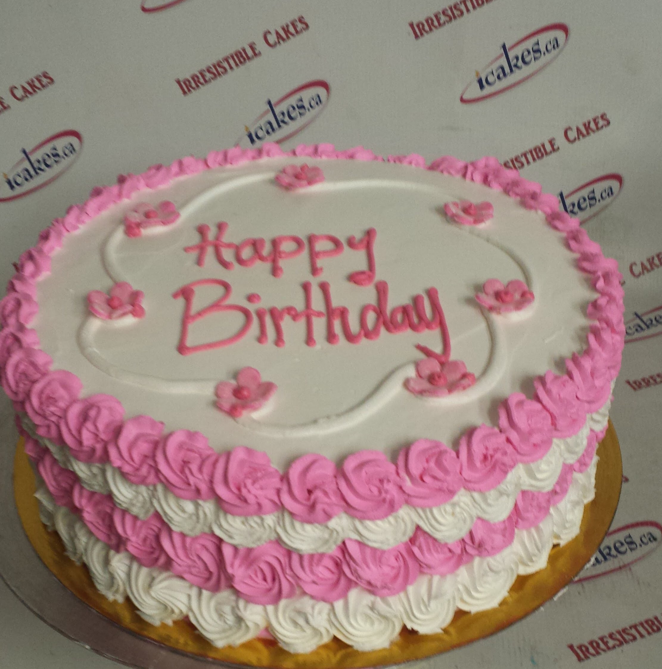 Rosette Pink Birthday Cake For Woman