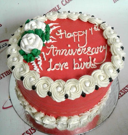 Regular buttercream color base anniversary cake from Irresistible Cakes Toronto