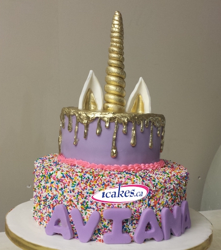 Unicorn 2 Tier Birthday Cake For Kids/Girl