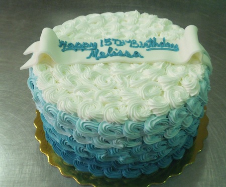 Rosette Ombre Buttercream Birthday Cake For Woman/Girl