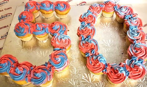 Numbers Bicolor/Mono Color Birthday/Anniversary Party Cupcakes