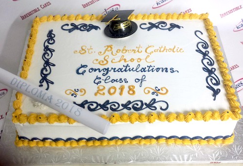 School Graduation slab Nut-Free, Regular Slab Buttercream Cake