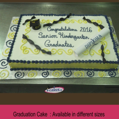 Graduation Cake Regular Slab Buttercream nut free cake from iCakes