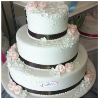 Abba, Sugar Roses, Fondant Wedding Cake