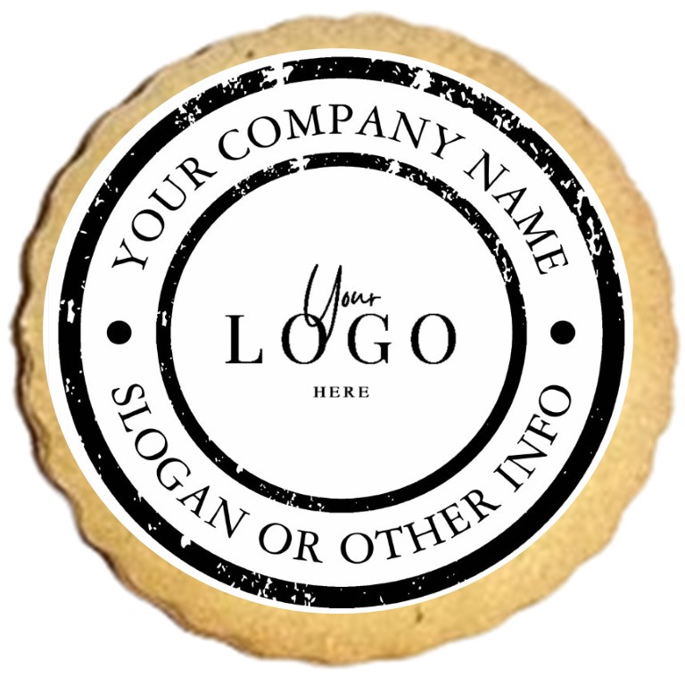 Corporate logo edible picture round cookies