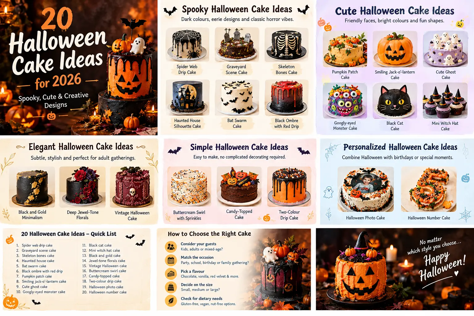 20 Halloween Cake Ideas for 2026: Spooky, Cute & Creative Designs