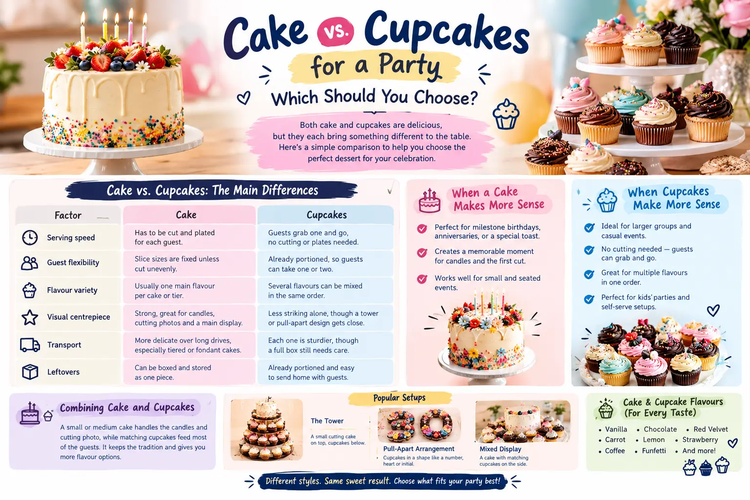 Cake vs. Cupcakes for a Party: Which Should You Choose?