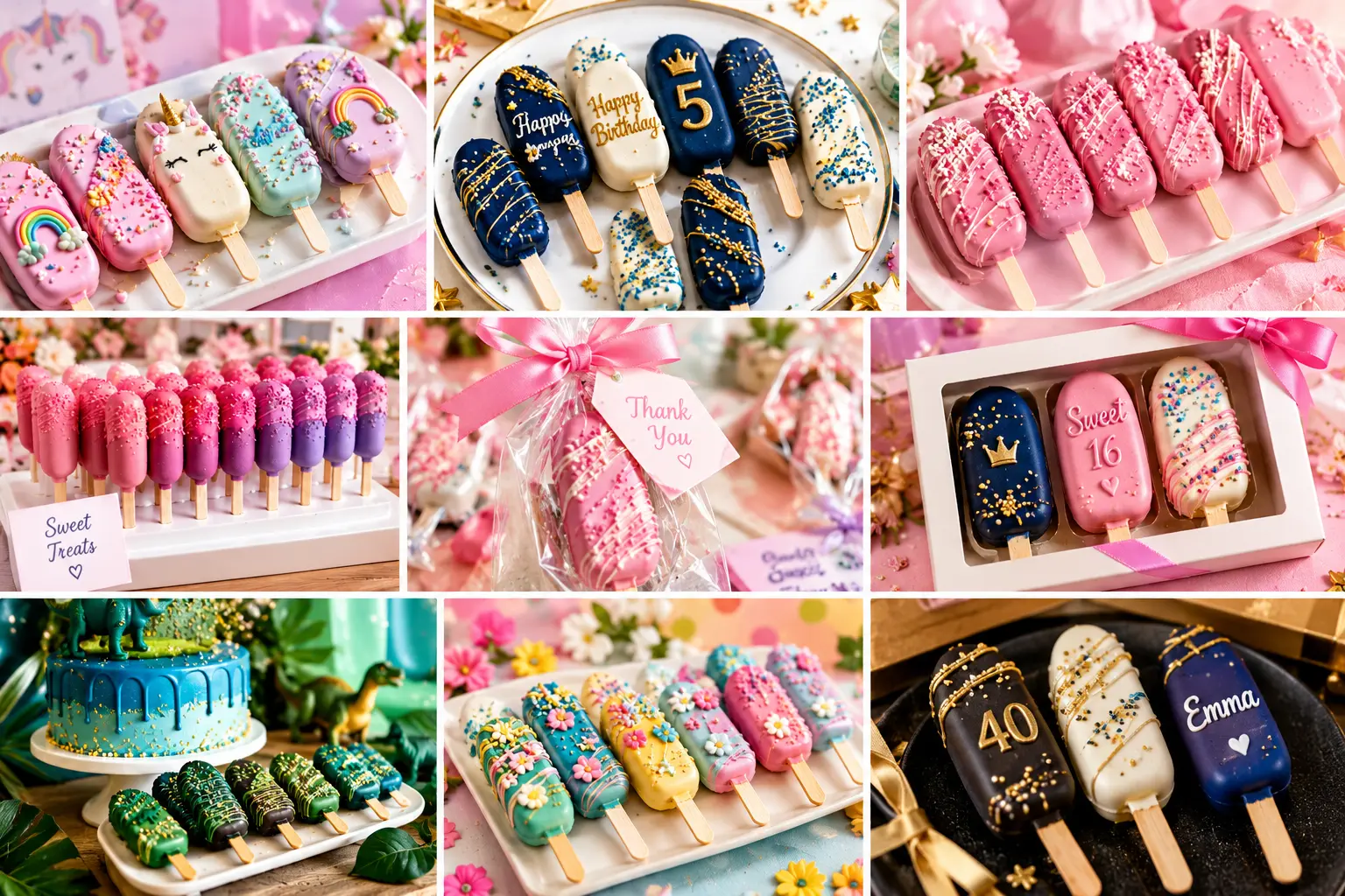 7 Cakesicle Ideas for Birthday Parties: Designs, Favours and Displays