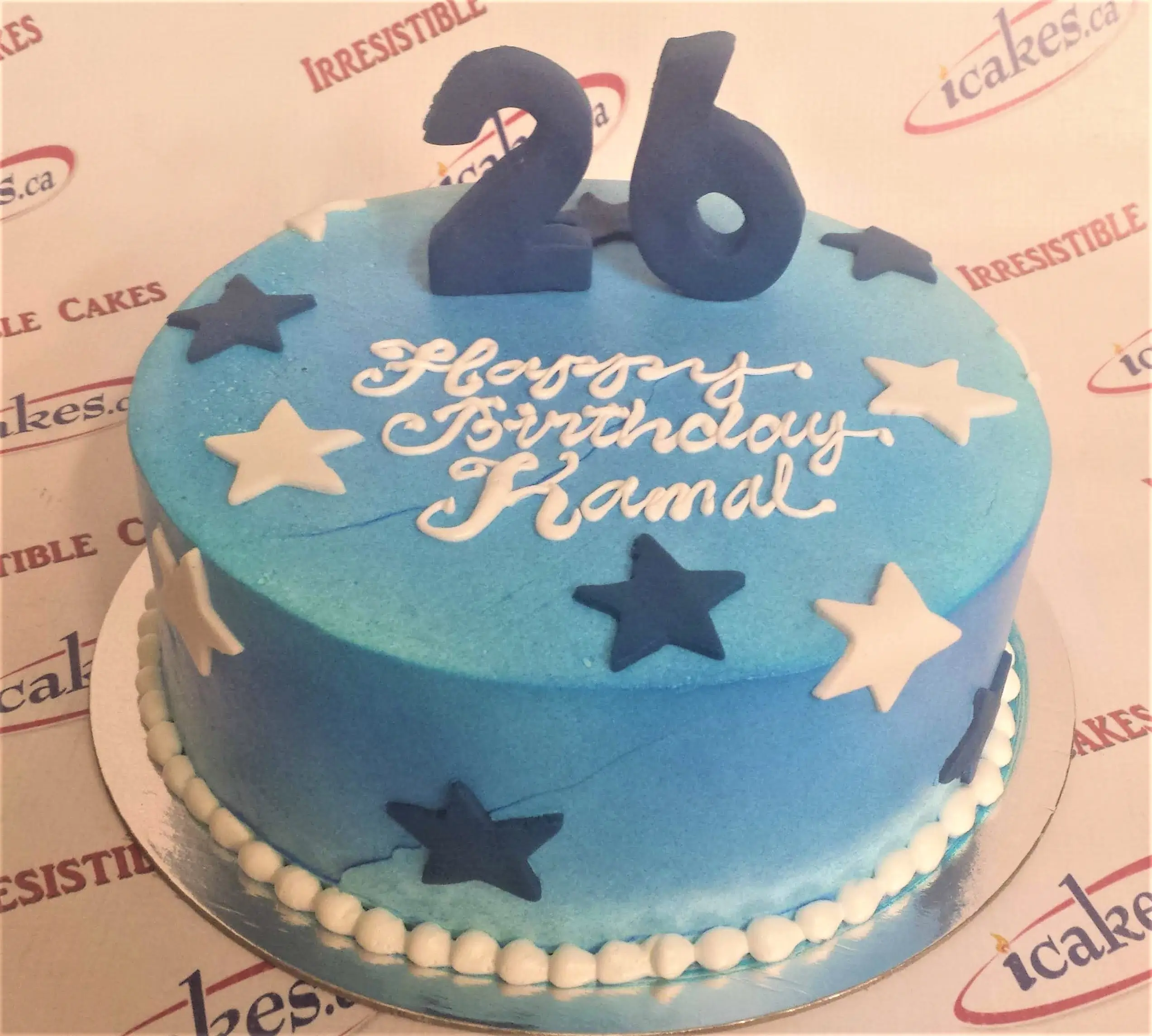Blue Star Buttercream Birthday Cake For Man/Woman