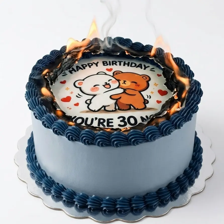 Custom Burn-Away Surprise Reveal Cake